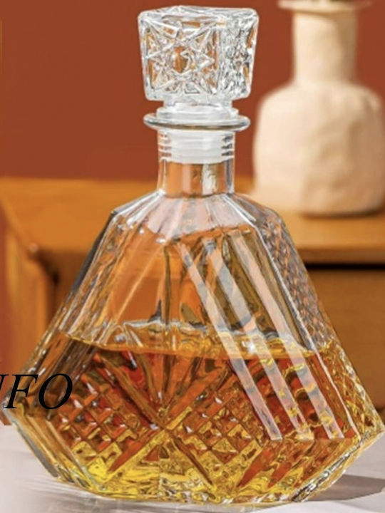 Carafă de Servire din Sticlă pentru Lichior cu Dop Transparentă 750ml