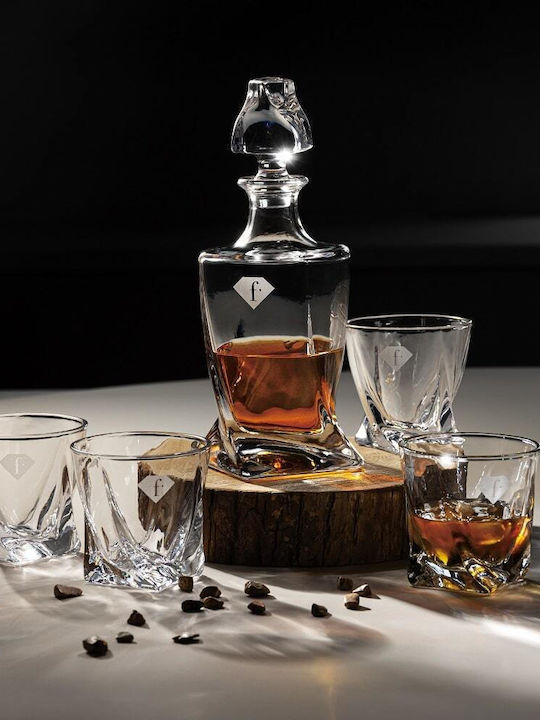 Berlinger Haus Glass Whiskey Serving Decanter with Stopper and Glasses 750ml