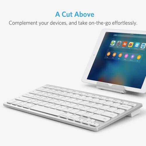 Anker UltraSlim Tastatură Wireless Bluetooth Engleză SUA Compatibilă cu Mac Albă