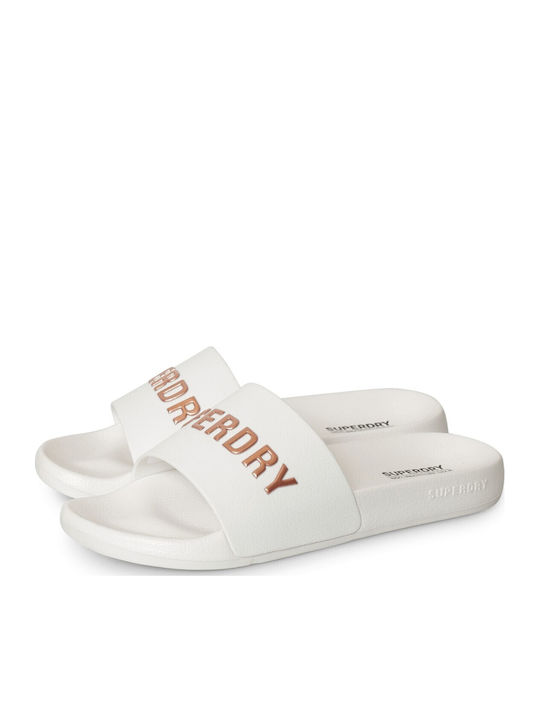 D4 Sdry Logo Vegan Pool Slide Women's Slides White