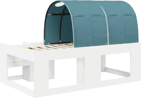 Kinderbett Einzel mit Stauraum Weiß für Matratze 75x190cm
