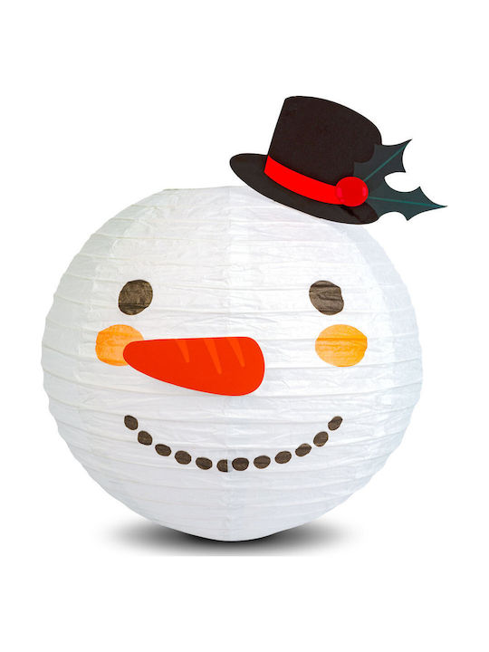 Weihnachtslaterne aus Papier 30 cm SNowman Design