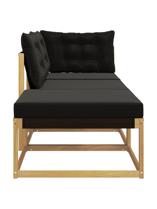 Three-Seater Outdoor Wooden Sofa With Cushions 241.5x83x73cm