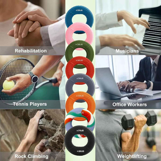 Uncle George Power Gripper Ring for Fingers and Hands Black with Resistance up to 36kg