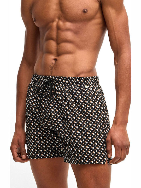Men's Swimwear Shorts Black, White, Beige with Patterns