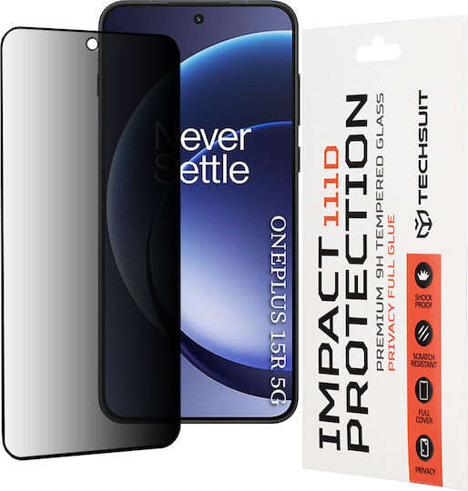 Techsuit Full Glue Privacy Full Face Tempered Glass (OnePlus 15R)