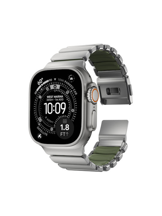 Nomad Stratos Band Natural Titanium Forest Green Fkm Aw 45 46 49mm Nm009568858