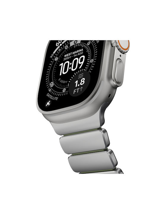 Nomad Stratos Band Natural Titanium Forest Green Fkm Aw 45 46 49mm Nm009568858