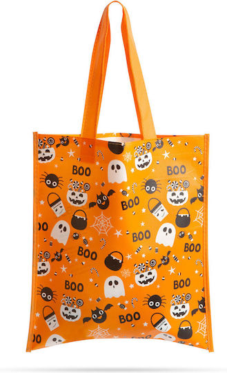 Geantă Pentru Cadou Cu Tematică Halloween Portocalie 27x31cm 2 Bucăți