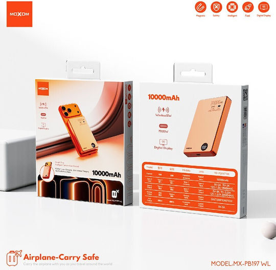 Moxom MX-PB197 MagSafe Power Bank 10000mAh 20W Power Delivery Πορτοκαλί