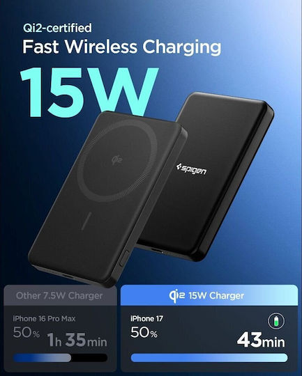 Spigen MagSafe Power Bank 5000mAh 22.5W with USB-C Port Black