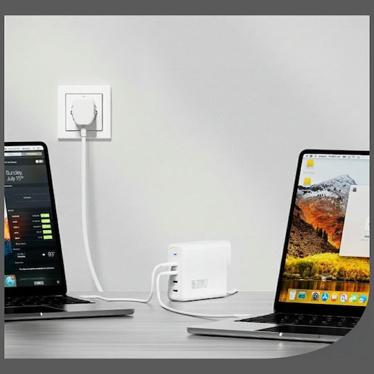 4Smarts Φορτιστής Χωρίς Καλώδιο GaN με 4 Θύρες USB-C 200W Λευκός (545200)