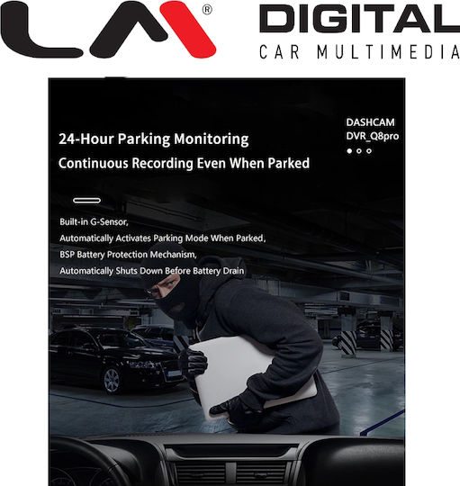 LM Digital X212-Q8 PRO Car Digital Video Recorder Set 1440P with Screen & Rear Camera