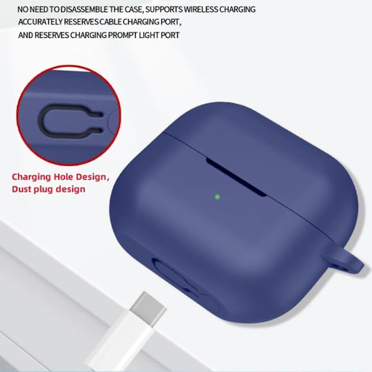 Techsuit Hülle Silikon in Blau Farbe für Samsung Galaxy Buds 3 / 3 FE / 3 Pro