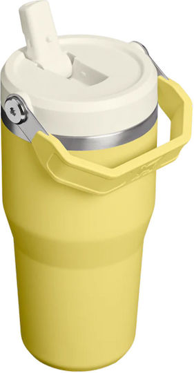 Stanley IceFlow Flip Straw 2.0 Handled Tumbler Θερμός BPA Free 590ml Daffodil με Καλαμάκι και Λαβή