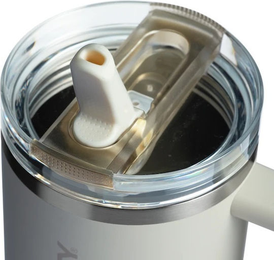 Stanley Protour Flip Handled Tumbler Thermos 1.18lt Cream with Straw and Handle