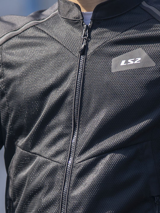 LS2 Breeze Summer Men's Riding Jacket Grey/Black/Red
