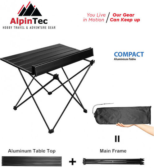 Alpin Aluminum Table for Camping Folding 56x40.5cm