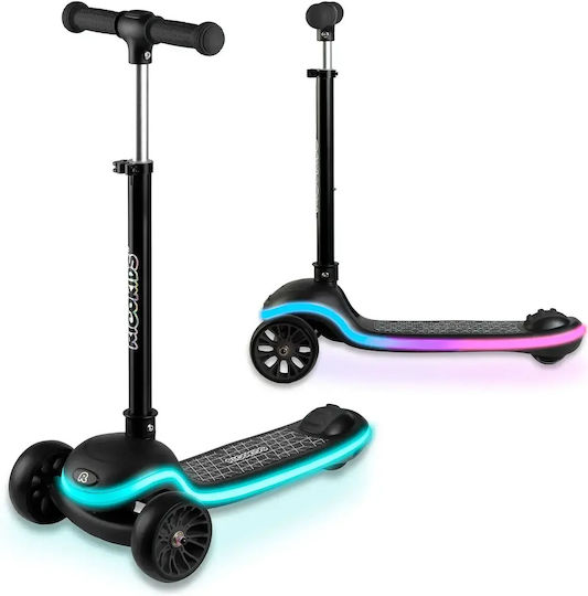 Ricokids Patinetă Copii Pliabilă Leddi cu 3 Roți Neagră