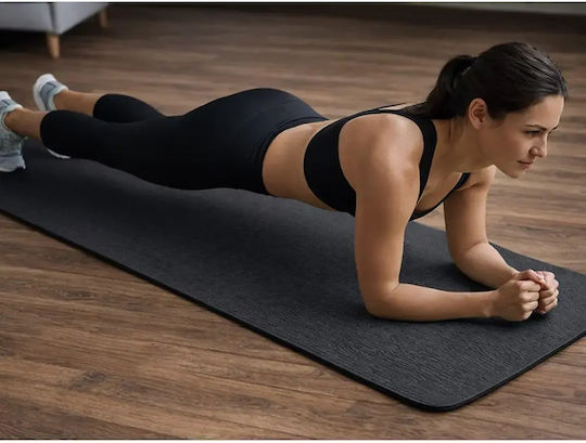 Verk Group Στρώμα Γυμναστικής Pilates Μαύρο (183x60cm)