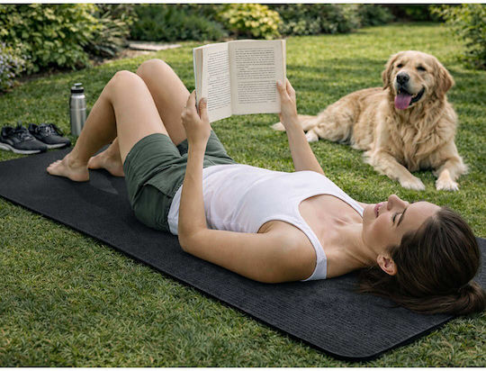 Verk Group Στρώμα Γυμναστικής Pilates Μαύρο (183x60cm)