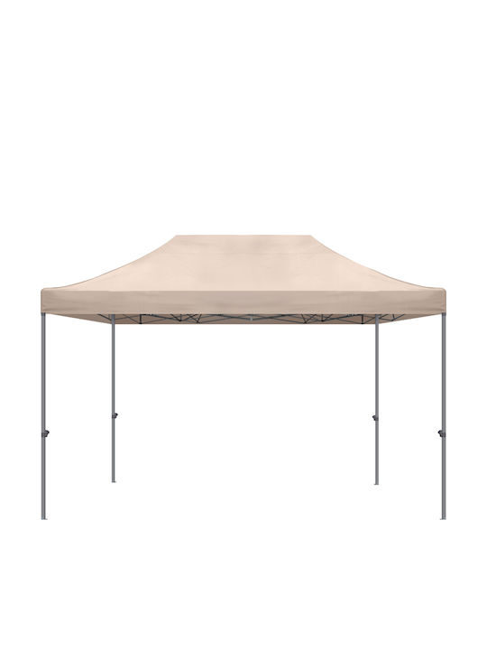 Megapap Zusammenklappbares Garten Gazebo Bari Beige 3x4.5m