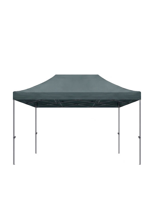 Megapap Zusammenklappbares Garten Gazebo Bari Grau 3x4.5m