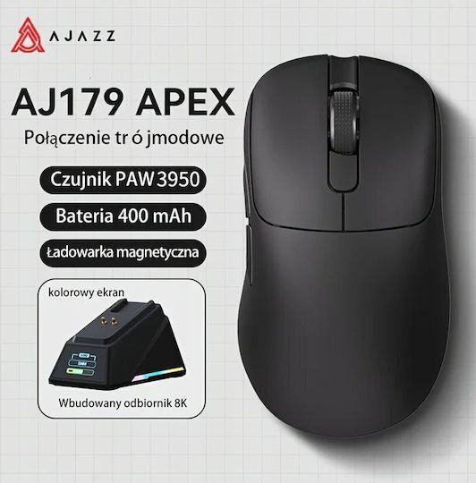 Ajazz AJ179 APEX Wireless RGB Gaming Mouse 42000 DPI White