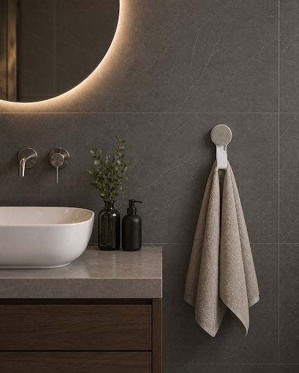 Άγκιστρο Abs Βεντούζα 6.5x4.5x12.5cm White Grey Knob Mrshome Mrshome Df-0082000