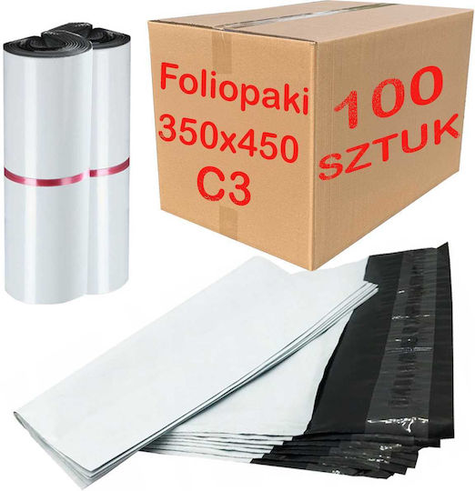 White Courier Bags C3 350x450mm 100 Pcs