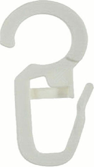 Curtain Rod Hoop Hook Safety Pin Plastic 50 Pieces Natural