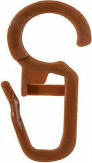 Curtain Rod Hoop Hook Safety Pin Plastic 50 Pieces Natural
