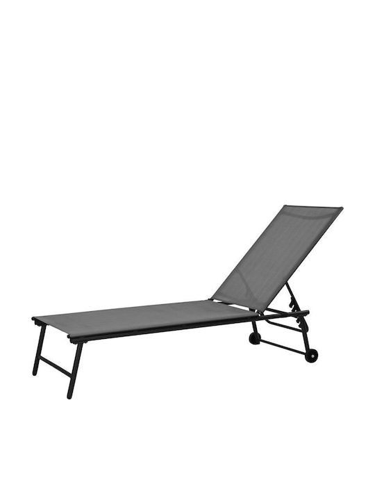 Градински Шезлонг 185x57x31см Сив