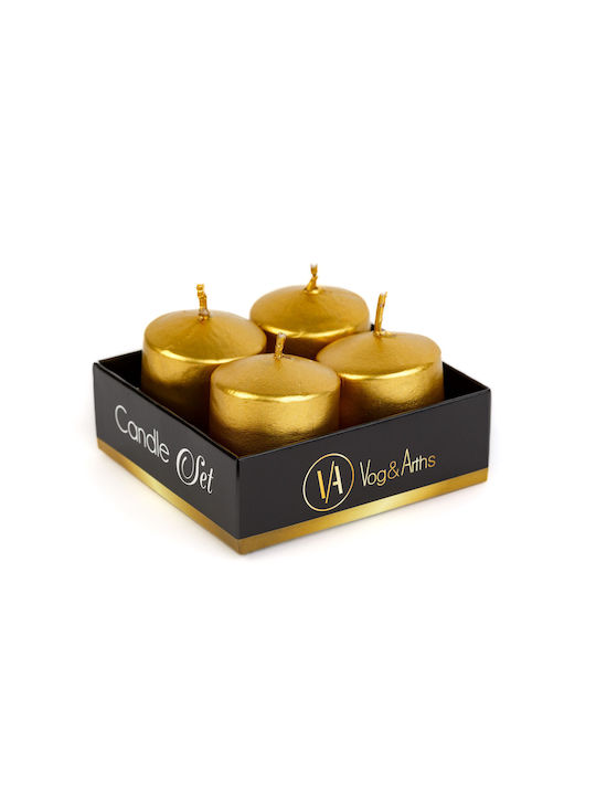 Decorative Gold Candle 45gr 4 Pieces