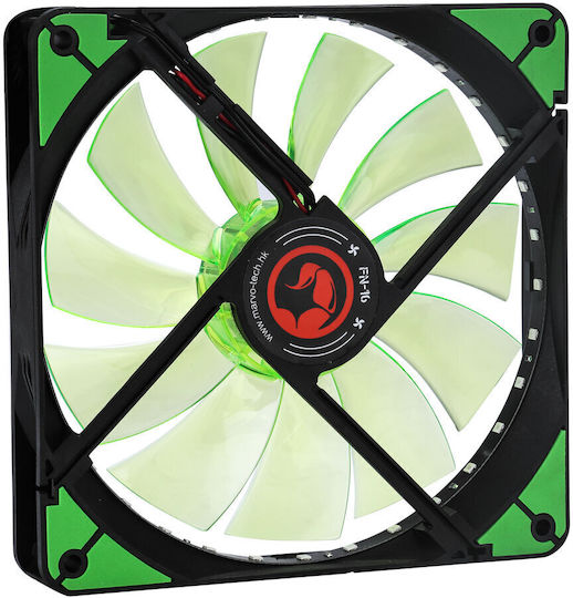 Marvo FN-16 Gehäuselüfter 140mm (1500rpm) mit grüner LED-Farbe