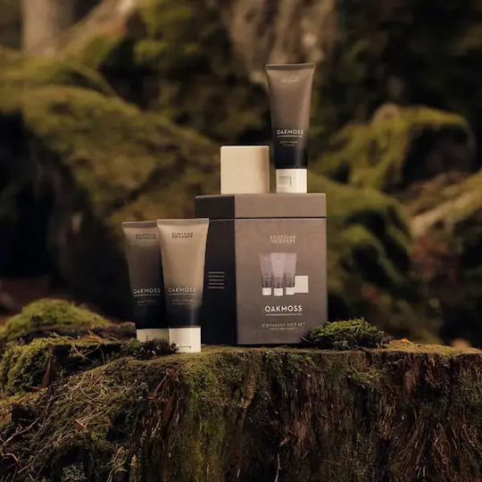 The Scottish Fine Soaps Oakmoss Skin Care Set for Body Cleaning 4 Pieces