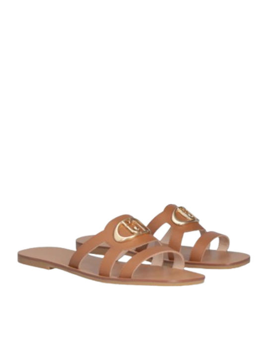 Saba 11 Leather Women's Flat Sandals in Brown Color