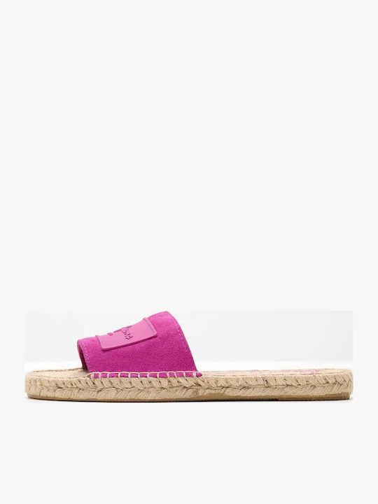 Siva Leder Flache Sandalen für Damen in Fuchsie Farbe