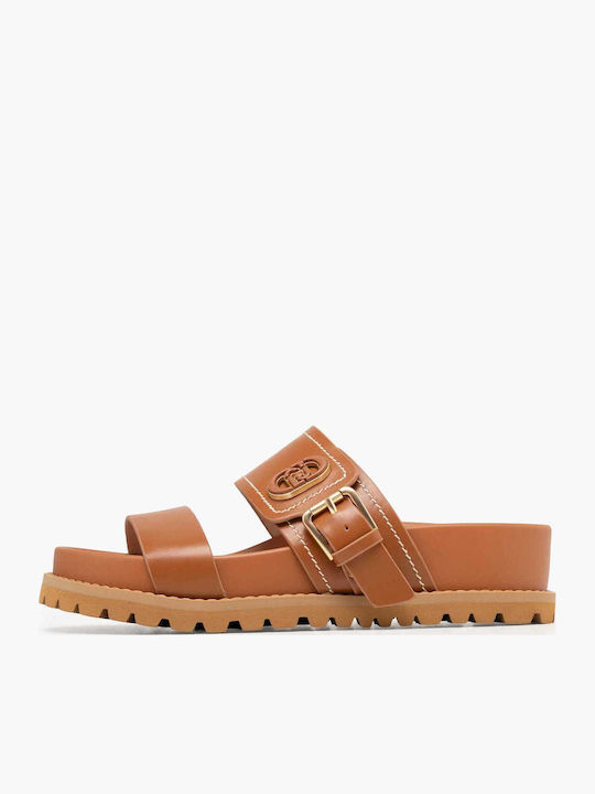 Liu Jo Liu Jo Damen Flache Sandalen Flatforms Tabac Braun