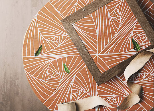 Кръгъл Винилов Килим За Въртящ Се Стол Паяжина Ø 50 См