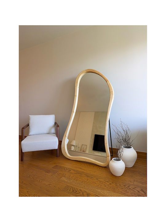 SteweHome Boden- oder Standspiegel Asymmetrischer mit Holzrahmen 180x100cm