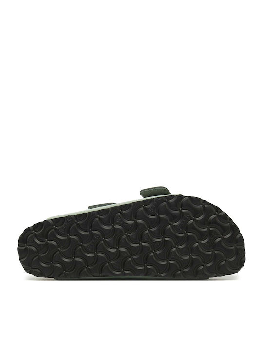 Arizona Big Buckle Δερμάτινα Γυναικεία Σανδάλια Πράσινα Narrow Fit