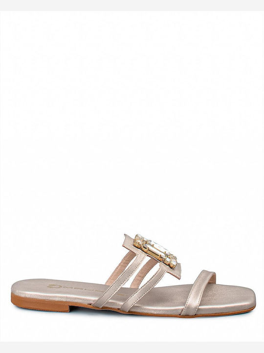 Flache Sandalen für Damen in Gold Farbe