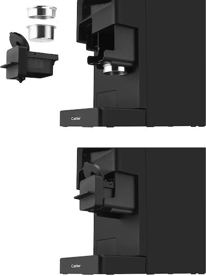 Catler Kaffeekapselmaschine für Nespresso mit Milchaufschäumer Schwarz