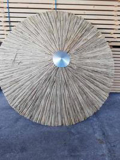 Professionelle Garten- und Terrassen-Sonnenschirm Geflecht Holz Braun 3x3m