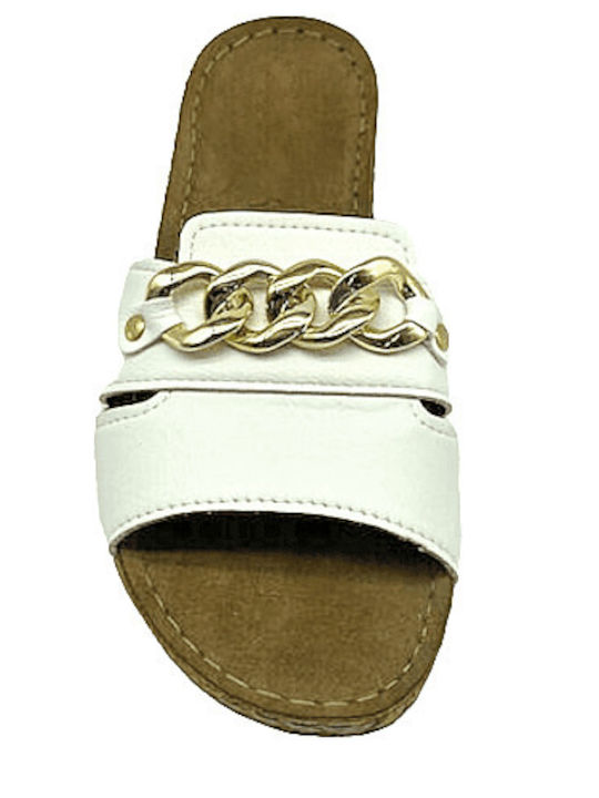 Women's Flat Sandals Anatomic in White Color