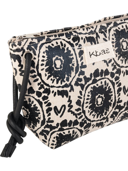 Kbas Stoff Strandtasche mit Kulturtasche Schwarz Kbas Stoff Strandtasche mit Kulturtasche Schwarz