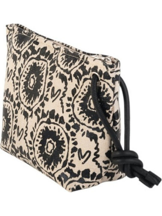 Kbas Fabric Beach Bag with Toiletry Bag Gold