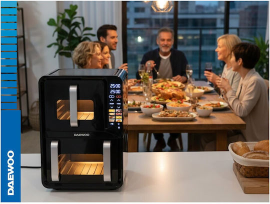Daewoo Air Fryer cu Wi-Fi și Două Coșuri Detașabile 12l Negru DAF2X1100UDB