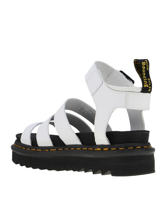 Vegan Blaire Women's Flat Sandals with Strap Flatforms in White Color